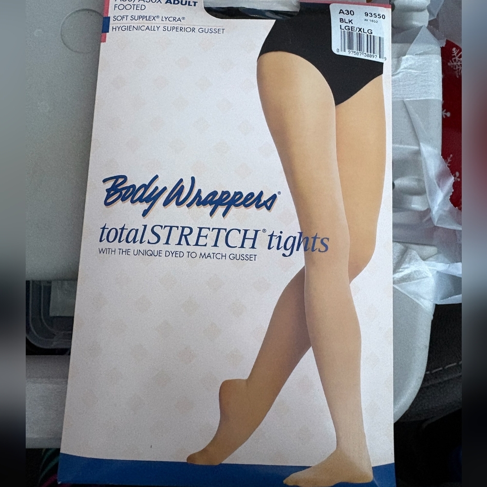 Body Wrappers Black Footed Tights, A30, 93550, L/XL